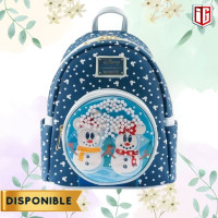 Snowman Minnie And Mickey Mouse Snow Globe Backpack Mini