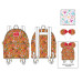 Ginger Bread Mickey And Minnie Backpack Mini And Headband Set  
